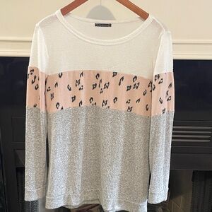 Staccato Colorblock & animal print Long Sleeve sweater, woman’s Small